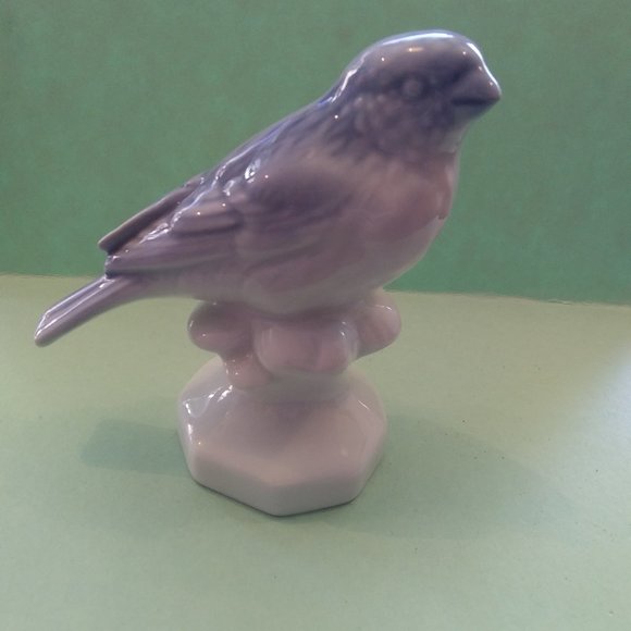 Vintage Gerold Porcelain Bavaria West Germany bird figurine blue and white - Picture 1 of 14